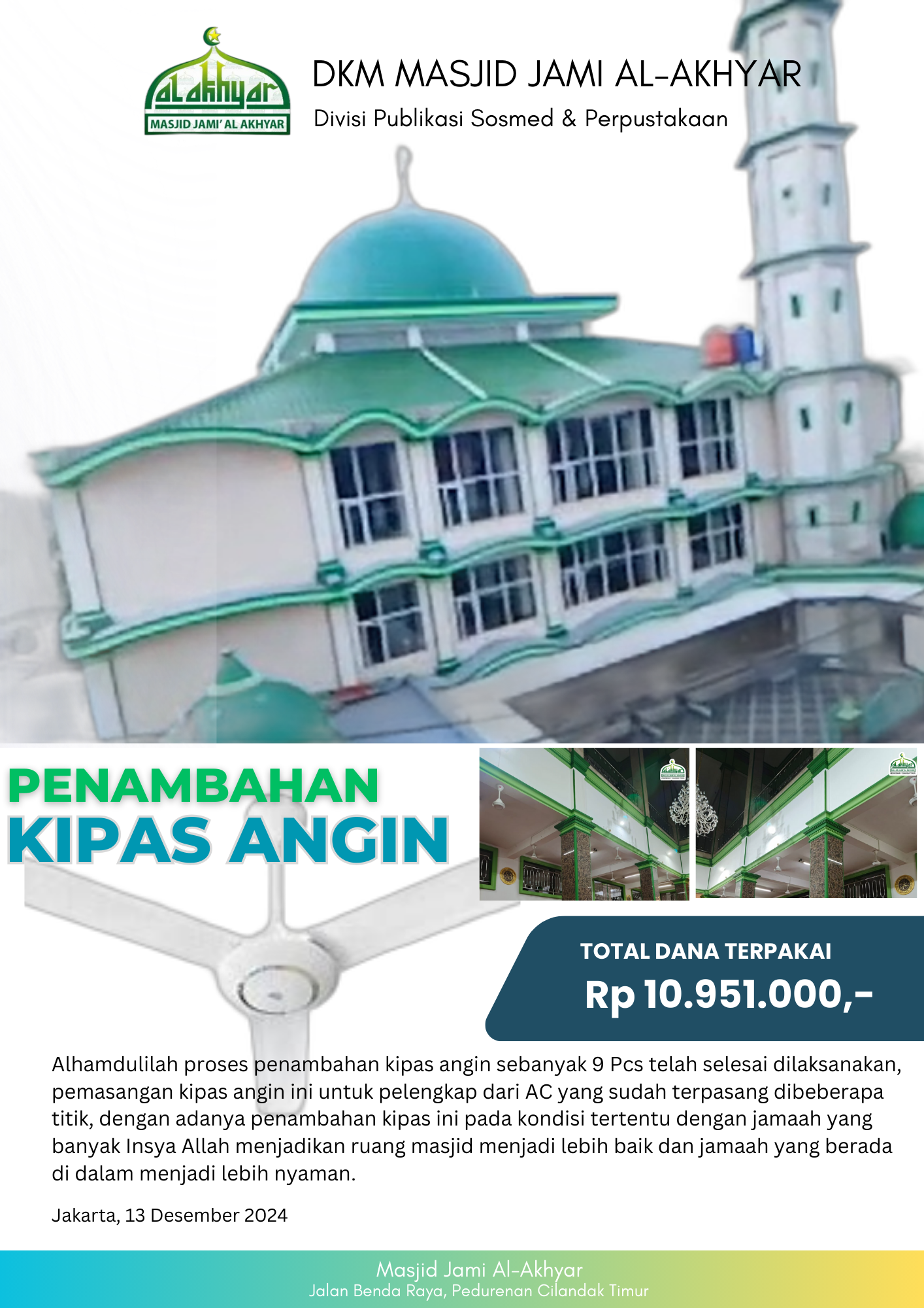 Penambahan Kipas angin